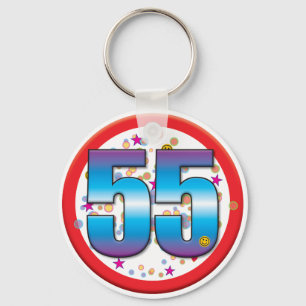 55. Geburtstag v2 Schlüsselanhänger
