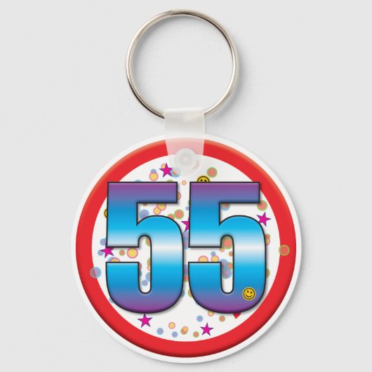 55. Geburtstag v2 Schlüsselanhänger (Vorderseite)