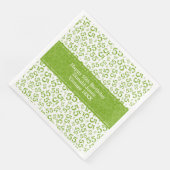 55. Geburtstag Zahlenmuster Grün/Weiß Serviette (Ecke)