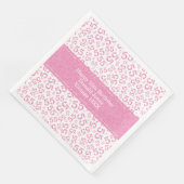 55. Geburtstag Zahlenmuster Rosa/Weiß Serviette (Ecke)