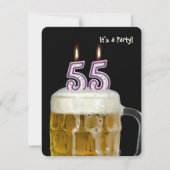 55. Geburtstags-Bier-Party Einladung (Vorderseite)
