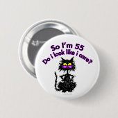 55. Geburtstags-Katzen-Geschenke Button (Vorne & Hinten)