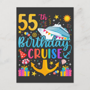 55. Geburtstags-Kreuzfahrt B-Day-Party Postkarte