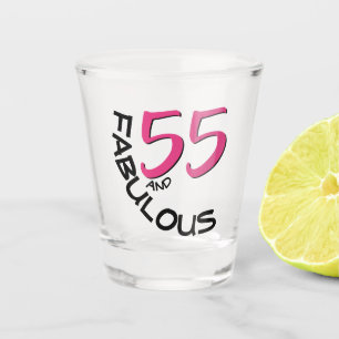 55. Geburtstags-Party-Feier-Girly Rosa Schnapsglas