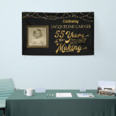 55. Geburtstags-Schwarz-Gold-Foto Banner (Messeveranstaltung)
