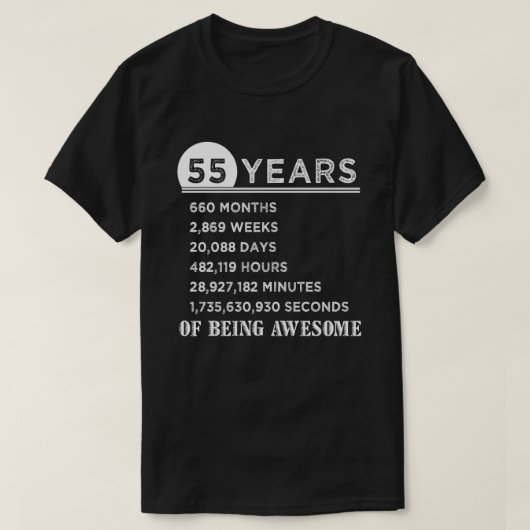 55. Geburtstags-Shirt 55 Jahre alte T-Shirt (Design vorne)
