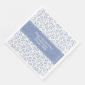 55. Geburtstagsalter Zahlenmuster Blau/Weiß Serviette (Ecke)