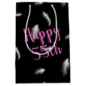 55. GeburtstagsFeathers Mittlere Geschenktasche Mittlere Geschenktüte (Vorderseite)