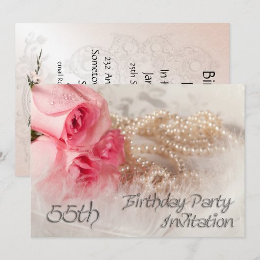 55. Geburtstagsfeier Einladung (Vorne/Hinten)