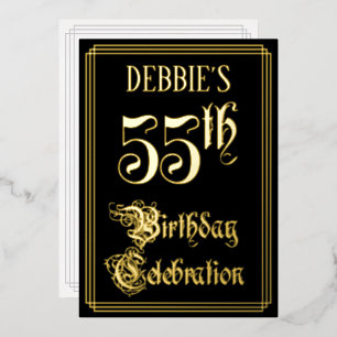 55. Geburtstagsfeier — Fancy Schrift & Benutzerdef Folieneinladung