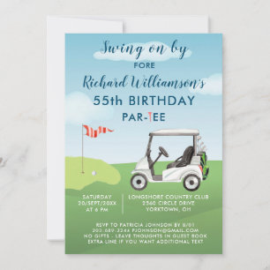 55. Geburtstagsfeier Herren-Golf-Themenparty Einladung