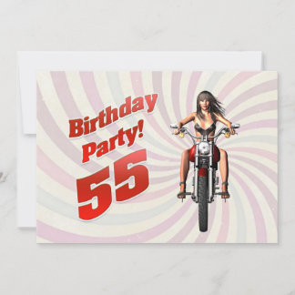 55. Geburtstagsfeier mit einem Mädchen auf einem M Einladung