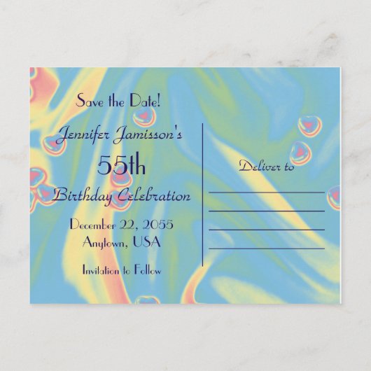 55. Geburtstagsfeier Postkarte (Rückseite)