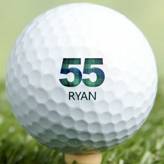 55. Geburtstagsgeschenk für Sohn 55 grüner Tartan Golfball