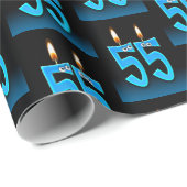 55. Geburtstagskandale mit Eyeballs Geschenkpapier (Rolleneckpunkt)