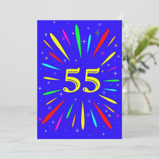 55. Geburtstagspartei Einladung Explosion (Stehend Vorderseite)