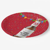 55. Geburtstagsparty Bierflaschen Papiertafel Pappteller (Schrägansicht)