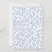 55. Geburtstagsparty, Blau/Weiß-Zahlenmuster Einladung (Rückseite)