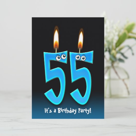 55. Geburtstagsparty Einladung (Stehend Vorderseite)