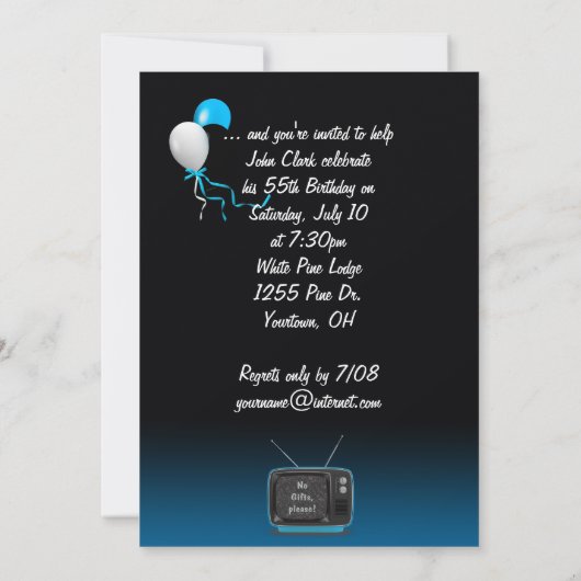 55. Geburtstagsparty Einladung (Rückseite)
