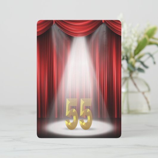 55. Geburtstagsparty Einladung (Stehend Vorderseite)