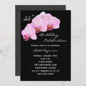 55. Geburtstagsparty Einladung Orchideen (Vorne/Hinten)