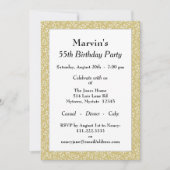 55. Geburtstagsparty, Gold/Weiß Zahlenmuster Einladung (Vorderseite)