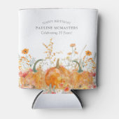 55. Geburtstagsparty Pumpkin Wildblume Custom Dosenkühler (Vorderseite)