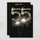 55. Geburtstagsparty Sparkler Einladung (Vorne/Hinten)