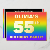 55. Geburtstagsparty: Spaß, farbenfrohe Regenbogen