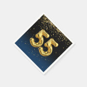 55. Goldballons und Confetti Napkins Serviette (Ecke)