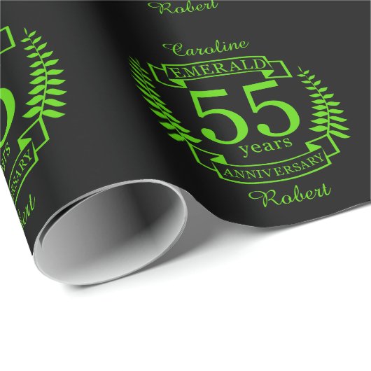 55. Hochzeit JAHRESTAG EMERALD Geschenkpapier (Rolleneckpunkt)