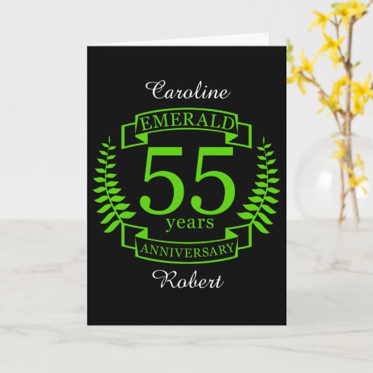 55. Hochzeit JAHRESTAG EMERALD Karte (Gelbe Blume)