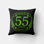 55. Hochzeit JAHRESTAG EMERALD Kissen (Rückseite)