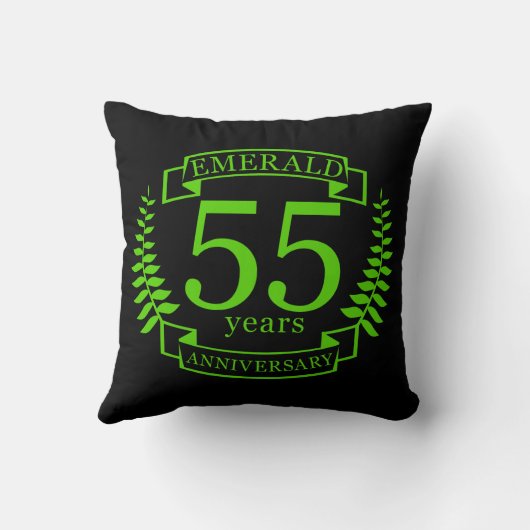 55. Hochzeit JAHRESTAG EMERALD Kissen (Rückseite)