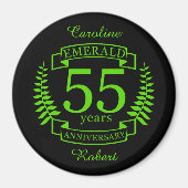 55. Hochzeit JAHRESTAG EMERALD Magnet (Vorne)