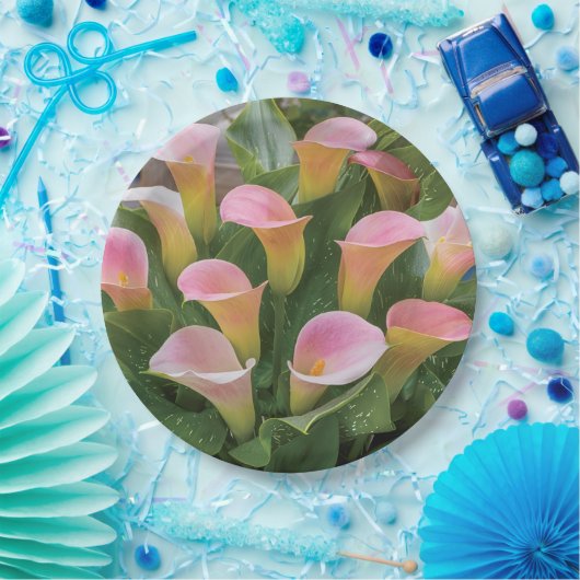 55. Hochzeit Jubiläum Pink Calla Lily Pappteller (Party)