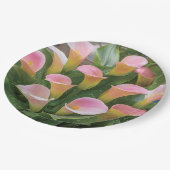 55. Hochzeit Jubiläum Pink Calla Lily Pappteller (Schrägansicht)