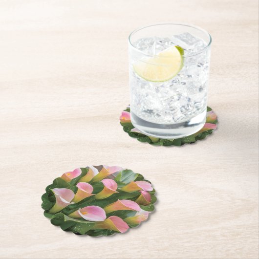 55. Hochzeit Jubiläum Pink Calla Lily Untersetzer (Vor Ort)