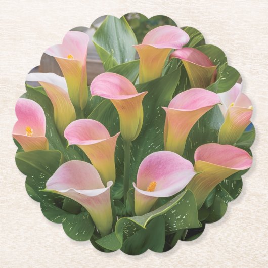 55. Hochzeit Jubiläum Pink Calla Lily Untersetzer (Vorderseite)