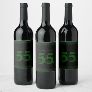 55. Hochzeitsjubiläum Benutzerdefiniertes Weinlabe Weinetikett