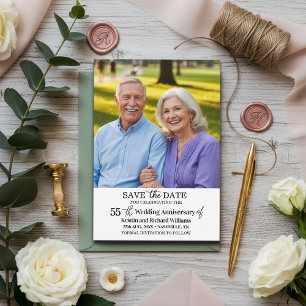 55. Hochzeitsjubiläum Save-the-Date-Foto Mitteilungskarte