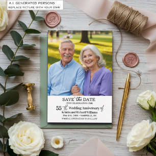55. Hochzeitsjubiläum Save-the-Date-Foto Mitteilungskarte
