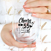 55. Hochzeitstag Elegante Feier Weinglas Ohne Stiel