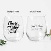 55. Hochzeitstag Elegante Feier Weinglas Ohne Stiel