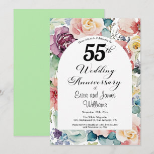 55. Hochzeitstag Elegantes Drehbuch Einladung