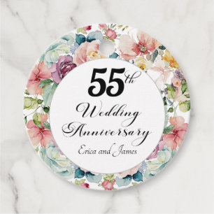 55. Hochzeitstag Elegantes Drehbuch Geschenkanhänger