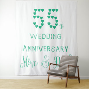 55. Hochzeitstag Eltern Smaragdhochzeit Wandteppich