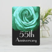 55. Hochzeitstag Emerald Green Rose A02 Einladung (Stehend Vorderseite)