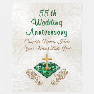 55. Hochzeitstag Geschenk Personalisierte Blanket Fleecedecke